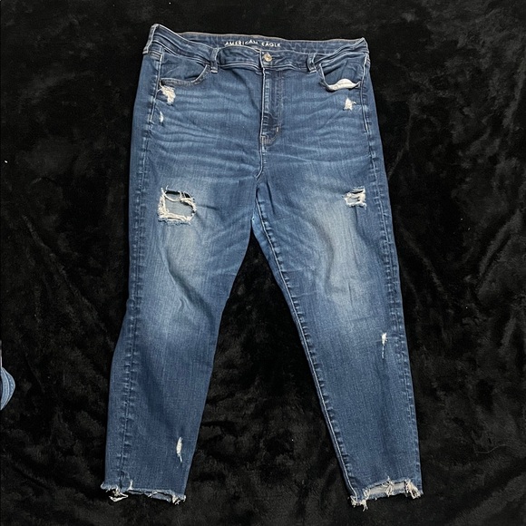 American Eagle Outfitters Denim - American Eagle Outfitters Distressed Blue Ankle Jeans